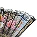 YOKIND 10 Pack Vintage Spanish Floral Folding Hand Fan Sequin Fabric Folding Handheld Hand Fan, Random Color