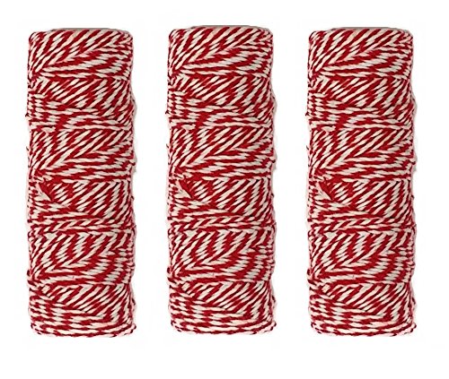 K-KraftGift Wrap Red Bakers Twine 3 Rolls - 120 feet Each - 360 feet Total