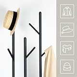 HOOBRO Coat Stand 8 Hooks 2 Shelves Hall Tree Rustic Brown EBF33YM01G1 view 5