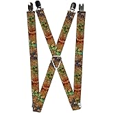 Buckle-Down Men's Suspender-Tattoo Johnny Fairies, Multicolor, One Size
