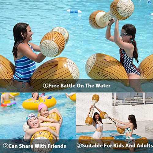 Inflatable Pool Fighting Log Float, Pool Battle Toys for Summer Outdoor
