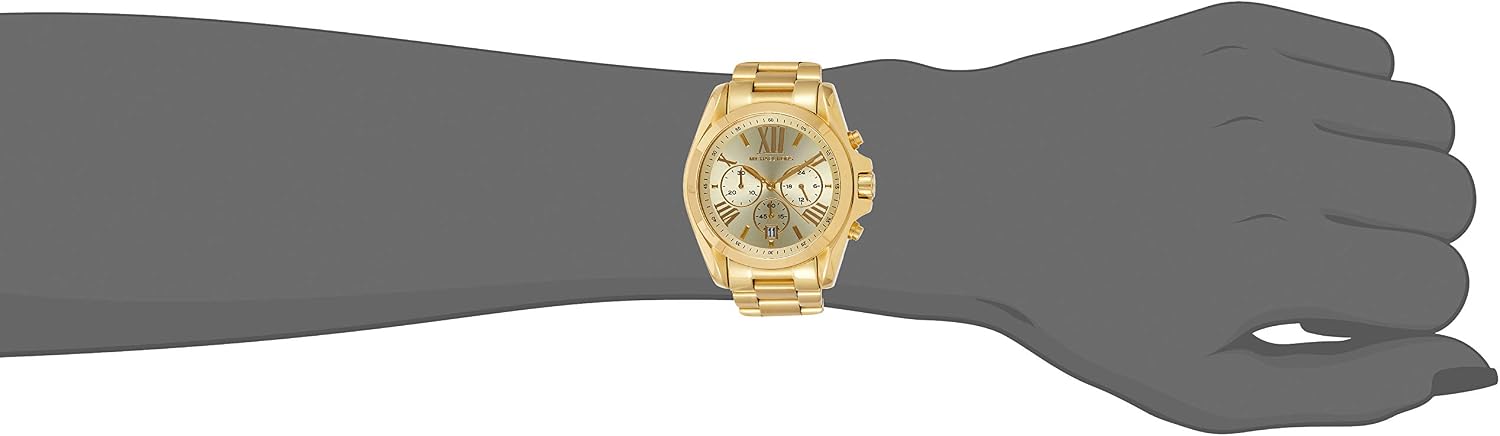Michael Kors Women's Chronograph Quartz Watch with Stainless Steel Strap MK5605, Gold Tone and Cream, 43MM - Image 5