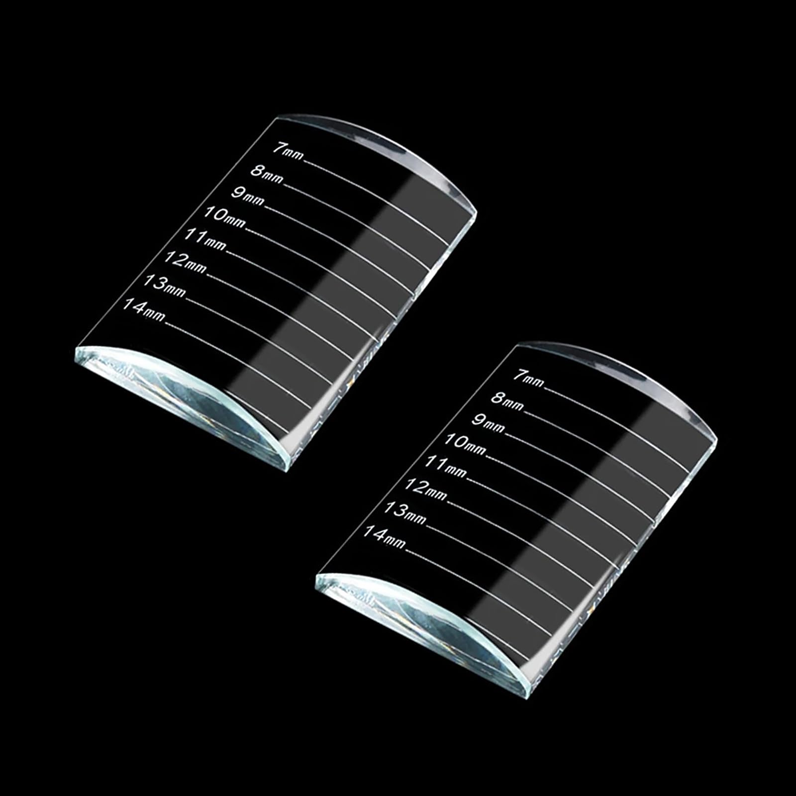 INCAUCA Arc Lash Tiles for Lash Extension, Clear Glass Lash Trays, Lash Pallet for Lash Extensions, Eyelash Extension Crystal Pallet Lash Holder Tray, 2 Pack