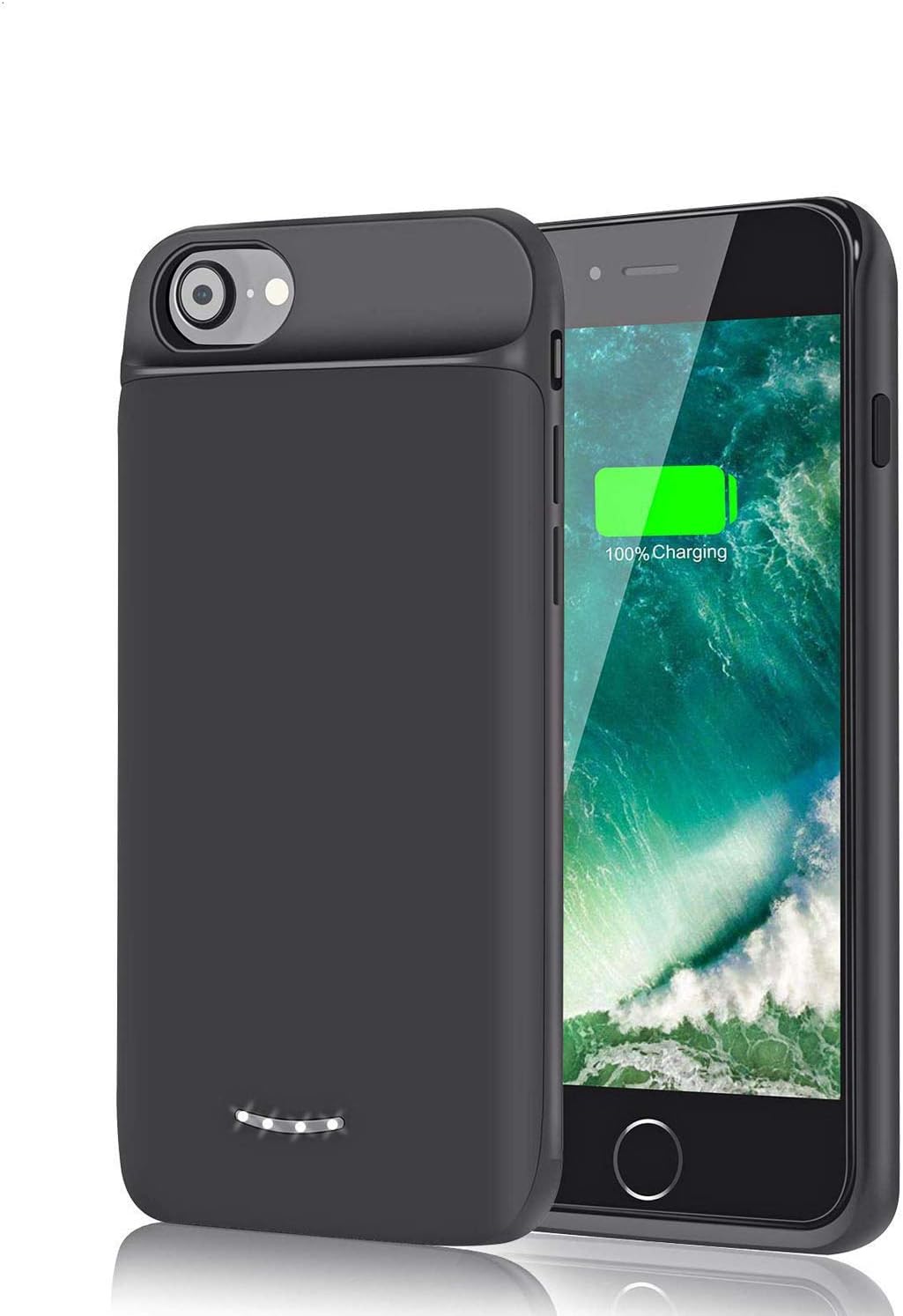 ElephantStory Battery Case for iPhone 8 Plus/7 Plus/6S Plus/6 Plus,5000 mAh Ultra Slim Portable Protective Charging Case Extended Rechargeable Battery Pack for iPhone 8 Plus/7 Plus (5.5 Inch) (Black)
