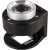 30X Loupe Magnifier with 6 Light,Desktop Portable Metal Magnifier Folding Scale Sewing Magnifing Glass for Textile Optical Je