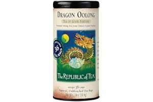 The Republic of Tea - Dragon Oolong Tea Tin, 36 Tea Bags, Naturally Caffeinated