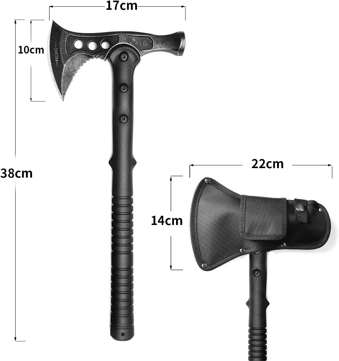 JXE JXO Camping Axe, Survival Hatchet with Sheath, Throwing Tactical Tomahawk with Hammer, Nylon Fiber Handle for Outdoor Survival Hiking Camping : Sports & Outdoors
