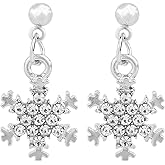 Snowflake Snow Earrings, Elegant Christmas Thanksgiving Dangle Drop Earrings Sparkling Seasonal Holiday Fashion Jewelry for Women