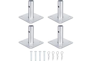 LJJJXXX 4 PCS Scaffold Base, Galvanized Square Base 4.6" x 4.6" (4 Pack)