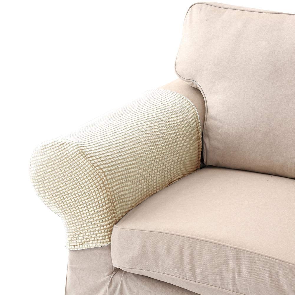 Non Slip Armchair 2pcs Set Fleece Premium Armrest Covers Stretchy Chair Sofa Couch Arm Protector Stretch Fit White Timegoing Sofa Armrest Protectors For Armchairs Sofas Bedding Linens Sofa Slipcovers