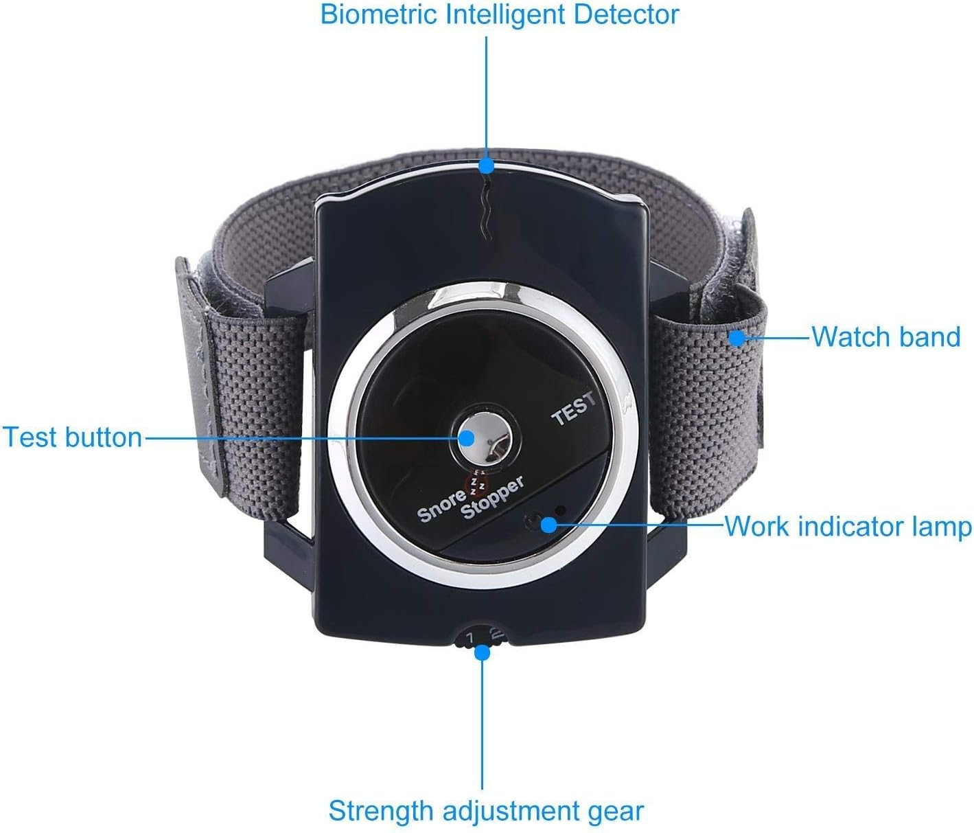 YXMxxm Anti Snoring Wristband Strap - Effective Snoring Solution - Biofeedback Sensor Anti-Snoring Devices,Snore Silencer(Blue): Health & Personal Care