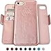 Dreem Fibonacci 2-in-1 Wallet-Case for iPhone 8 & 7, Magnetic Detachable PC Slim-Case, Luxury Vegan Leather, RFID Protection, Smart 2-Way Stand, Gift-Box - Rose-Gold