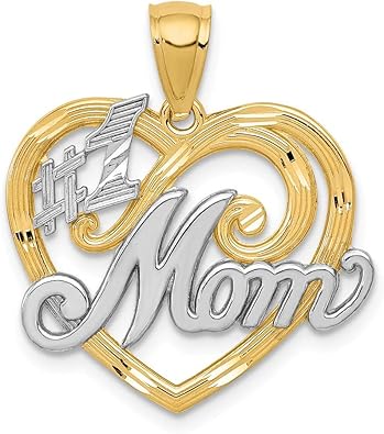 mom heart necklace gold