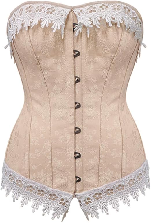 Halloween Korsett Damen Underbust - Spitze Corset Mit Perlen Für Retro Look