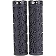 2 Pcs Bike Handlebar Grips Skull Pattern Bicycle Grips Soft Rubber Lock-on Handle Grips for Bicycle Mountain BMX