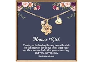 IEFLIFE 14K Gold Plated Heart Initial Necklace - Flower Girl Proposal Gifts, Dainty Letter Necklace, Wedding Gifts for Girls