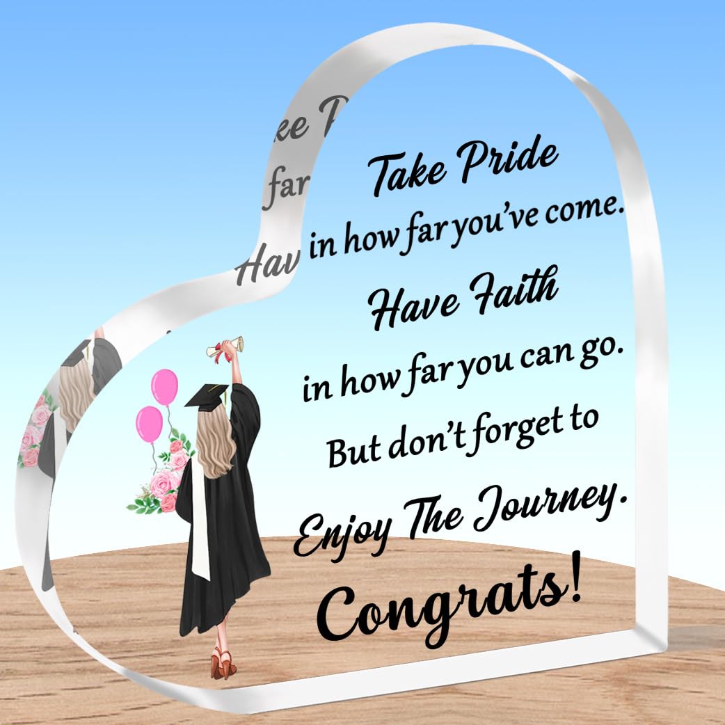 AMZQ Graduation Gifts for Her College High School Graduation Decorations Class of 2025 Decorative Desk Sign Senior 2025 Gifts for Girls Daughter Granddaughter Niece Sister Graduation Gifts for Women