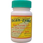 Bean-Zyme Gas Relief for Adults Extra Strength (150 ct) is 400 GAUL per Tablet Alpha Galactosidase, Vegan, Cost Less, Digestive Enzyme Dietary Supplement Natural Food Enzyme