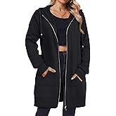 Zeagoo Women's Zip Up Hoodies Long Tunic Sweatshirts Oversized Fleece Casual Long Sleeve 2026 Fall Hoodie Jacket Coat