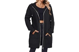 Zeagoo Women's Zip Up Hoodies Long Tunic Sweatshirts Oversized Fleece Casual Long Sleeve 2024 Fall Hoodie Jacket Coat