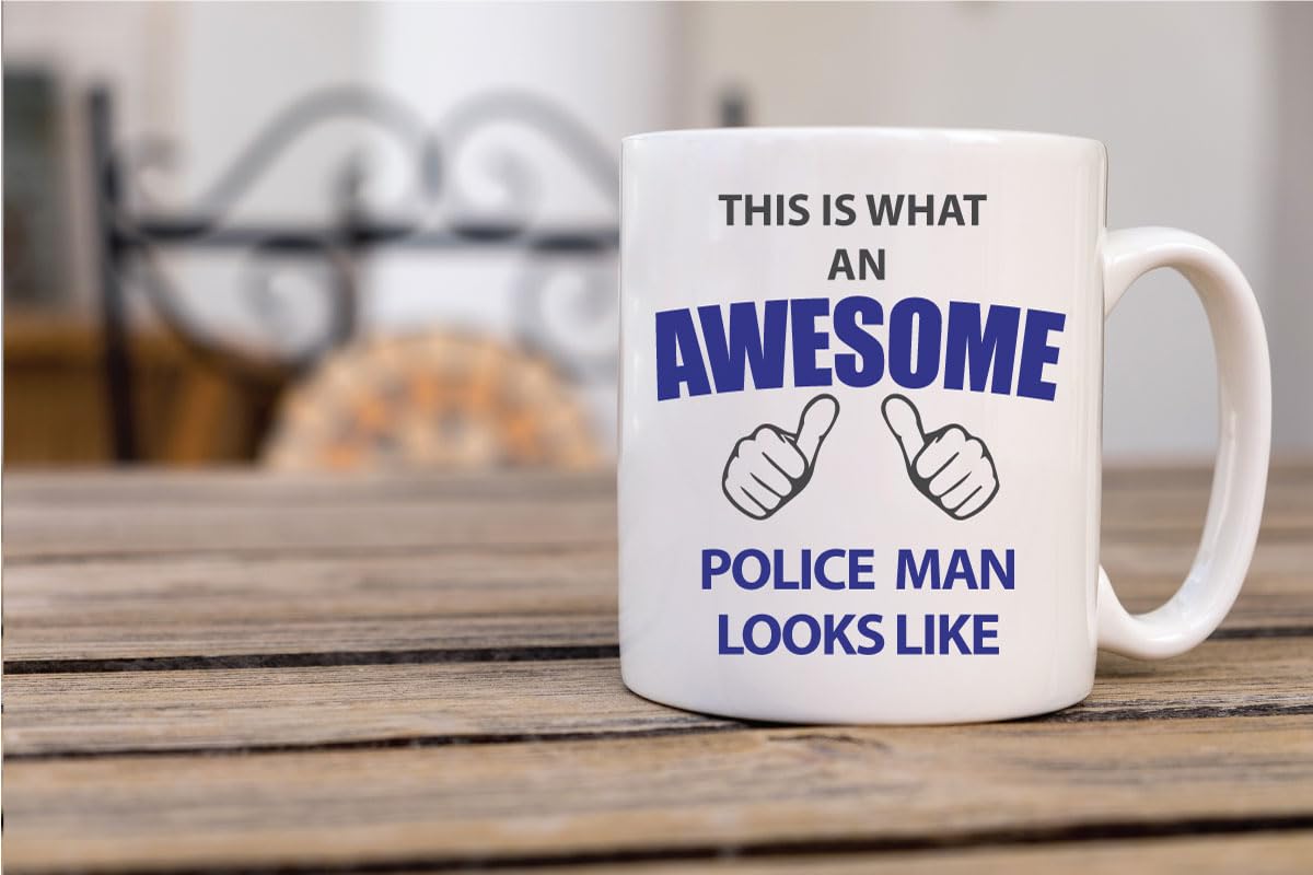 60 Second Makeover Limited This is What an Awesome Police Man Looks Like Mug Present Funny Gifts for Police Officers Cup Birthday Christmas Coffee Cup Policeman Present