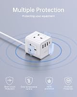 Kemelo 4 Way USB Extension Lead UK 13A 3250W 1.5m with Child Safety view 4