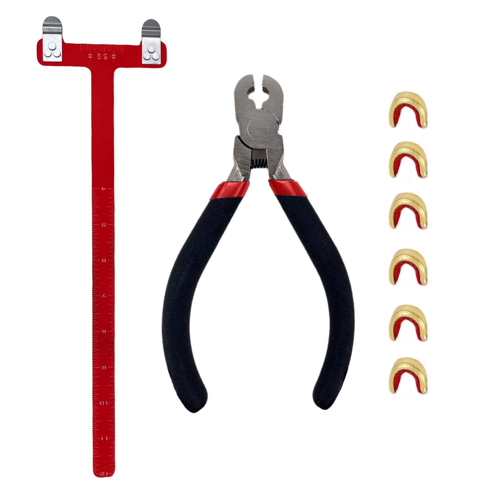Photo 1 of - QI HUO JU - Archery Bow Square Nocking Points Pliers Bow String Knock Kit T Shape Turning Bow Square Ruler Tool String-Loop Nocking Buckle Pliers for Recurve Compound Bow Accessories (Red)