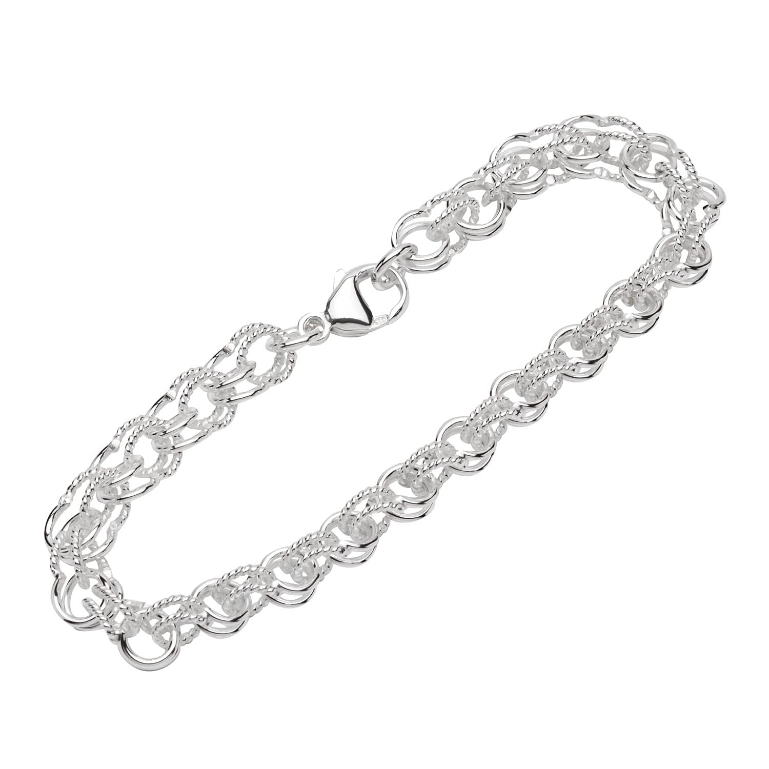 NKlaus bracelet 925 sterling silver 20cm Garibaldi chain ladies designer bracelet chain 12873
