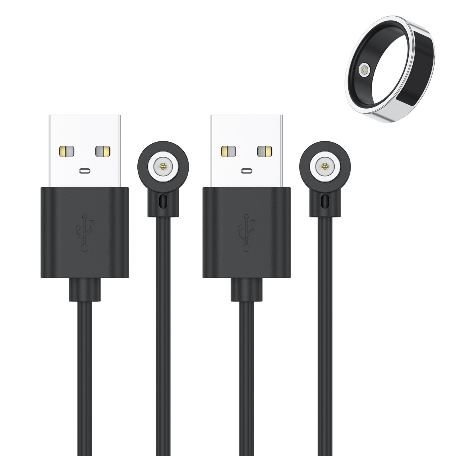 Vanjua 2 Pack Smart Ring Charger Cable, Compatible with R02 R09 R18 R03 R06 R08 R10 R11 R11M SR11M R12 BJ02 SRC01 SRC10 SR08 SR09 SR10 SR11 Smart Ring Magnetic Charging Cable