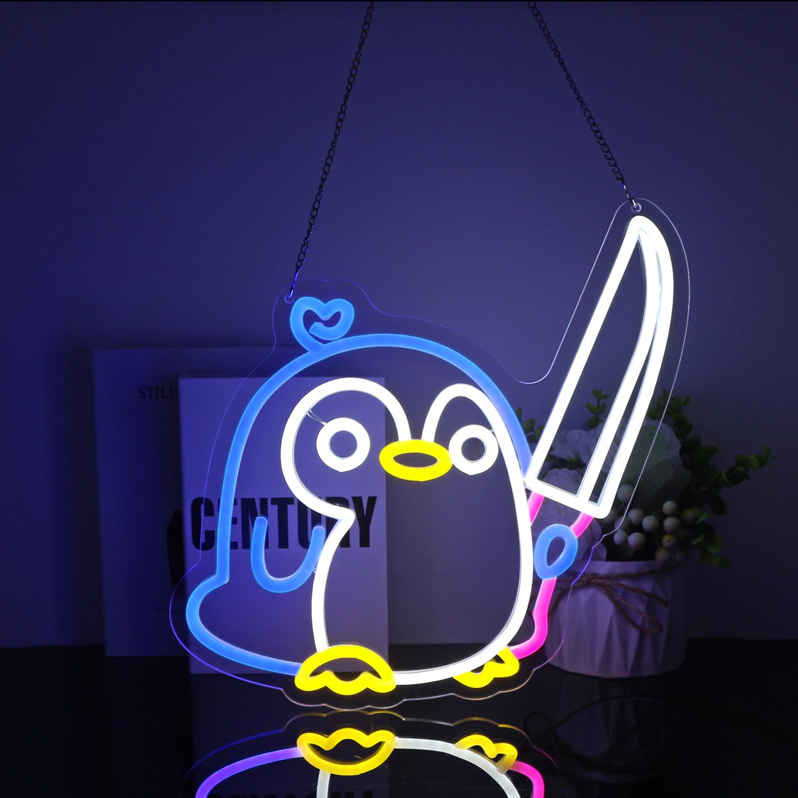 Photo 1 of Ebdobgbs Penguin Neon Sign Led Neon Lights Neon Signs for Wall Decor Light Up Sign for Birthday Party Club Gift