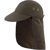 Connectyle Mens Foldable UV Protection Sun Hat with Removable Neck Flap Outdoor Adventure Sun Cap for Fishing Hiking Safari