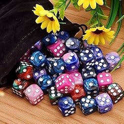 AUSTOR 50 Pieces Dice Set 6 Sided Game Dice 5 Two