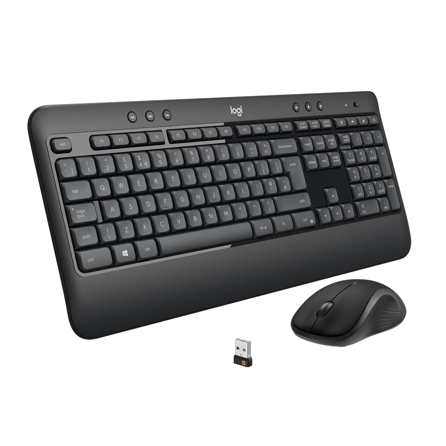 Logitech MK540 Advanced Wireless Keyboard and Mouse Combo for Windows, QWERTY US International Layout - Black