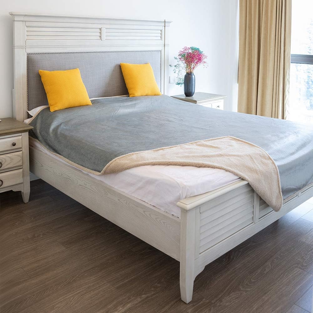 MARKSIGN 100% Waterproof Pet Blanket, Reversible Plush Protective Cover for Bed, Couch, Dog or Cat : Pet Supplies