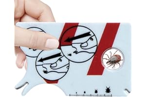 Tick Card for Humans, Tick Removing Card with Magnifying Glass, Tick Card for Quick Cleaning of Ticks, Tick Remover for Dogs 