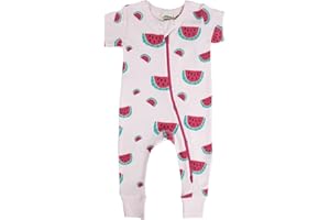 Parade Organic Signature Print '2-Way' Zip Romper - Short Sleeve