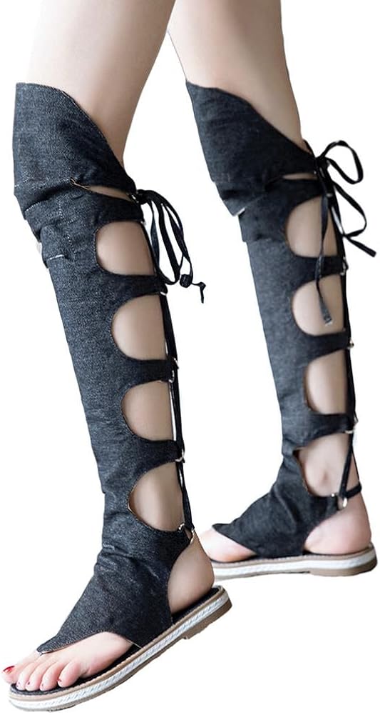 over the knee flat sandals