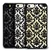 iPhone SE Case, GreatShield [TACT | Damask Design] Pattern Rubber Coating Embossed Snap On Case Back Cover for Apple iPhone SE / 5S / 5 (Black)
