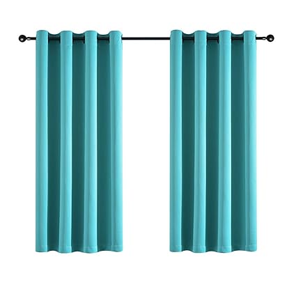 Kotile Room Darkening Curtains Energy Smart Solid Grommet Curtains