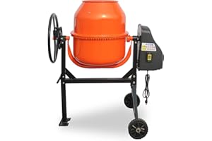 Oarlike Electric Concrete Mixer 4.2 Cu Ft Portable Cement Mixing Machine for Stucco, Mortar Seeds with Wheel and Stand