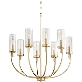 Quorum Lighting Ladin - 8 Light Chandelier in Transitional Style-21 Inches Tall and 28 Inches Wide-Aged Brass Finish -Traditi