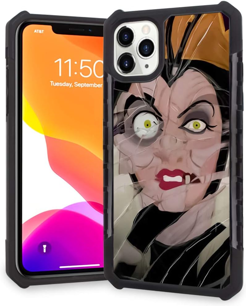 DISNEY COLLECTION iPhone 11 Pro Max Case Snow White Mirror Break Square Phone Cover Anti-Fall 360 Degree Shockproof Protective Case Compatible for iPhone 11 Pro Max 6.5 Inch 2019