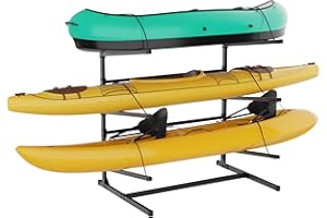 Kayak Storage Rack, Freestanding Kayak Rack with Fixed Ropes