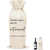Retirement Bottle Cover for Women Men Retired Teacher Doctor Principal Appreciation Thank You Gift for Teacher Doctor Mentor Wine Gift Bag for Retirement Party Decorations for Wine Bottle
