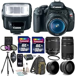 Amazon.com : Canon EOS Rebel T3i 600d Body + 4 Lens Kit 18