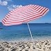 AMMSUN 6ft Folded Portable Travel Beach Umbrella with Sand Anchor Tilt Air vent UPF 50+UV Protection Fit In Suitcase Compact Foldable Telescopic umbrellas for Patio Garden Beach Pool Sky Blue