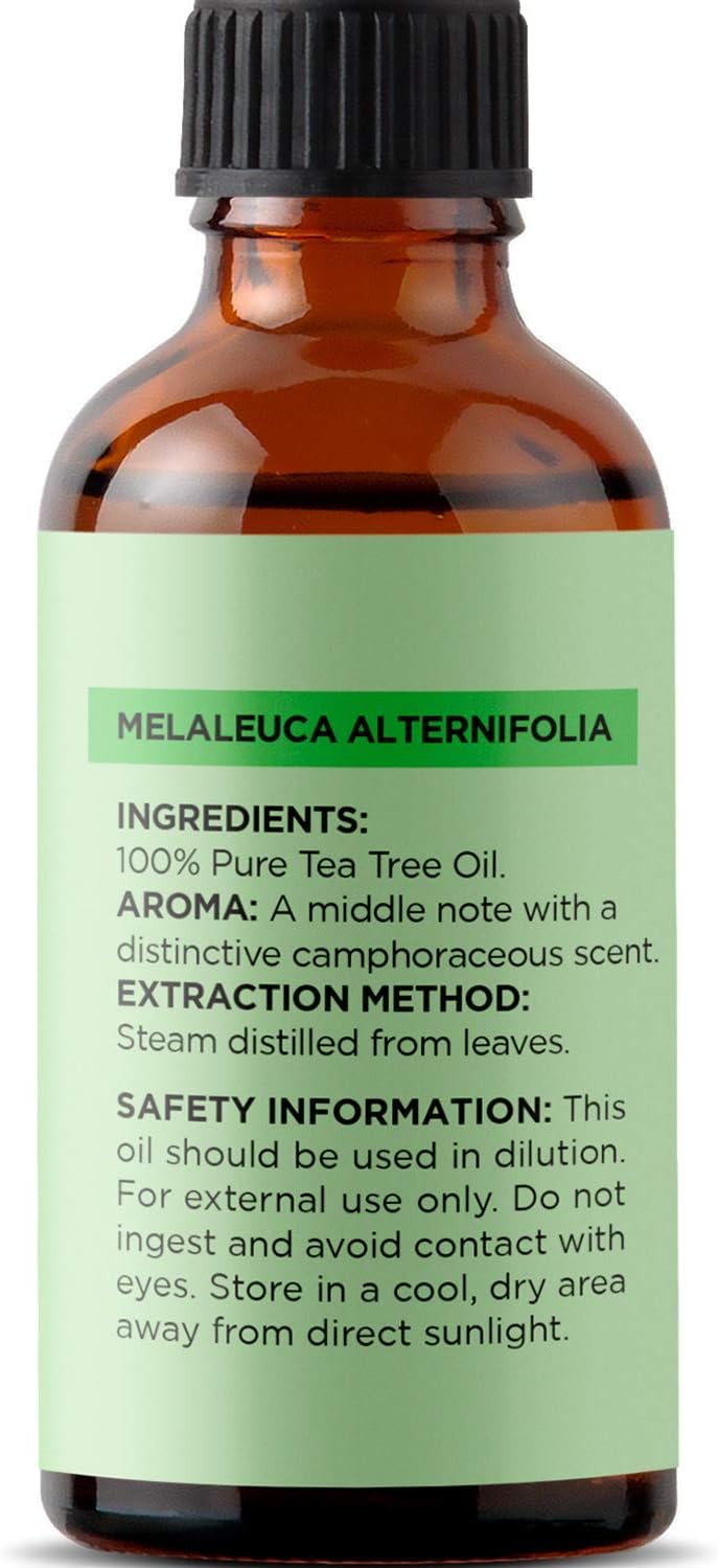 100% Tea Tree Oil Pure - Tea Tree Essential Oil for Skin Dry Scalp and Cuticle Oil for Nail Cleaner - 100% Pure Tea Tree Oil for Hair Skin and Nails Plus Cleansing Oil for Face - Packaging May Vary: Health & Personal Care