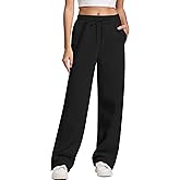 IWD Women's Cinch Bottom Sweatpants Fleece Lined Baggy Lounge Pants Wide Straight Leg Sweat Pants with 3 Pockets