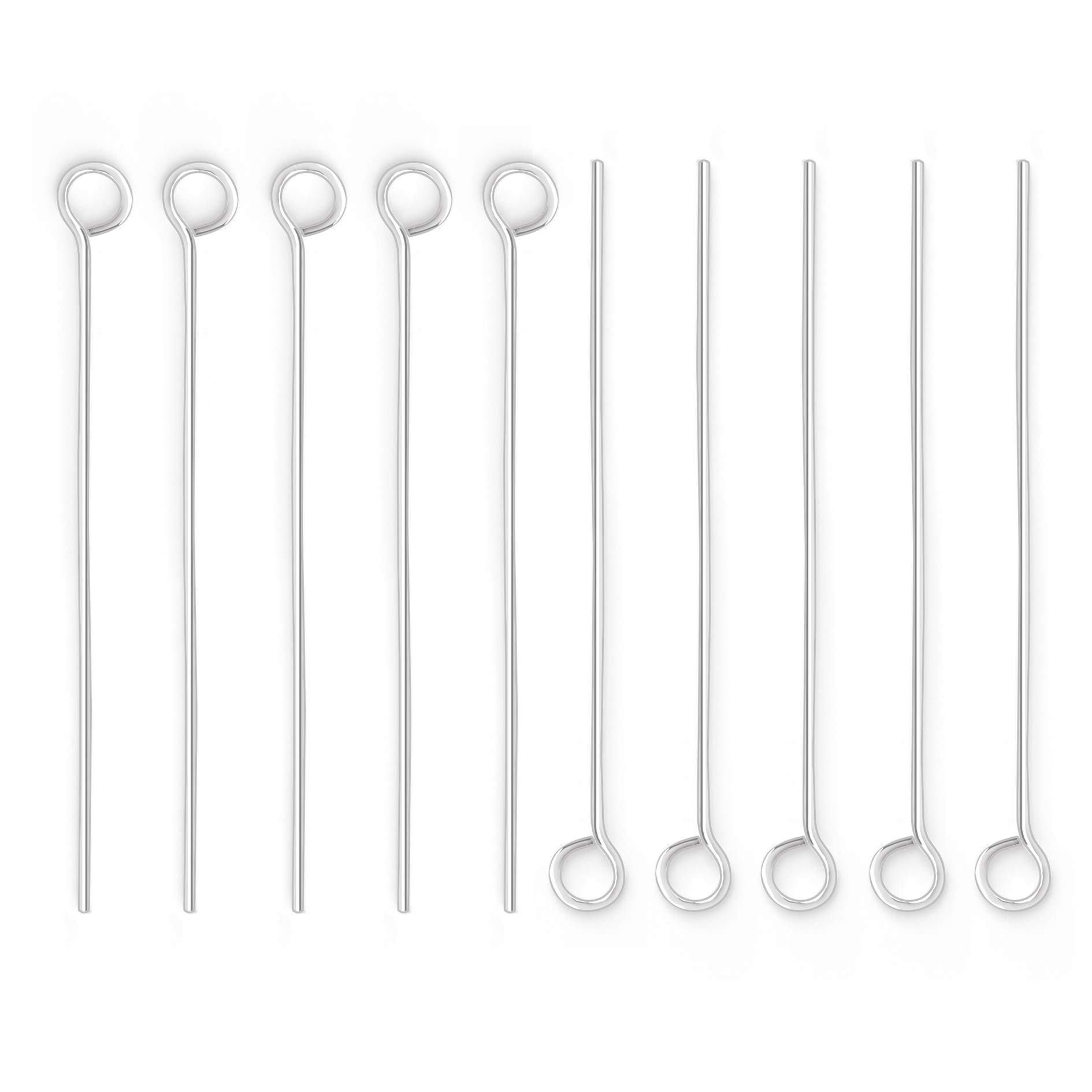 TJS Eye Pins 20 Pcs Pack Nickel-Free 925 Sterling Silver, 30mm Long, for Jewellery Making