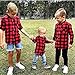 Kids Little Boys Girls Baby Long Sleeve Button Down Red Plaid Flannel Shirt Plaid Girl Boy NB-6T(2-3T, Red)